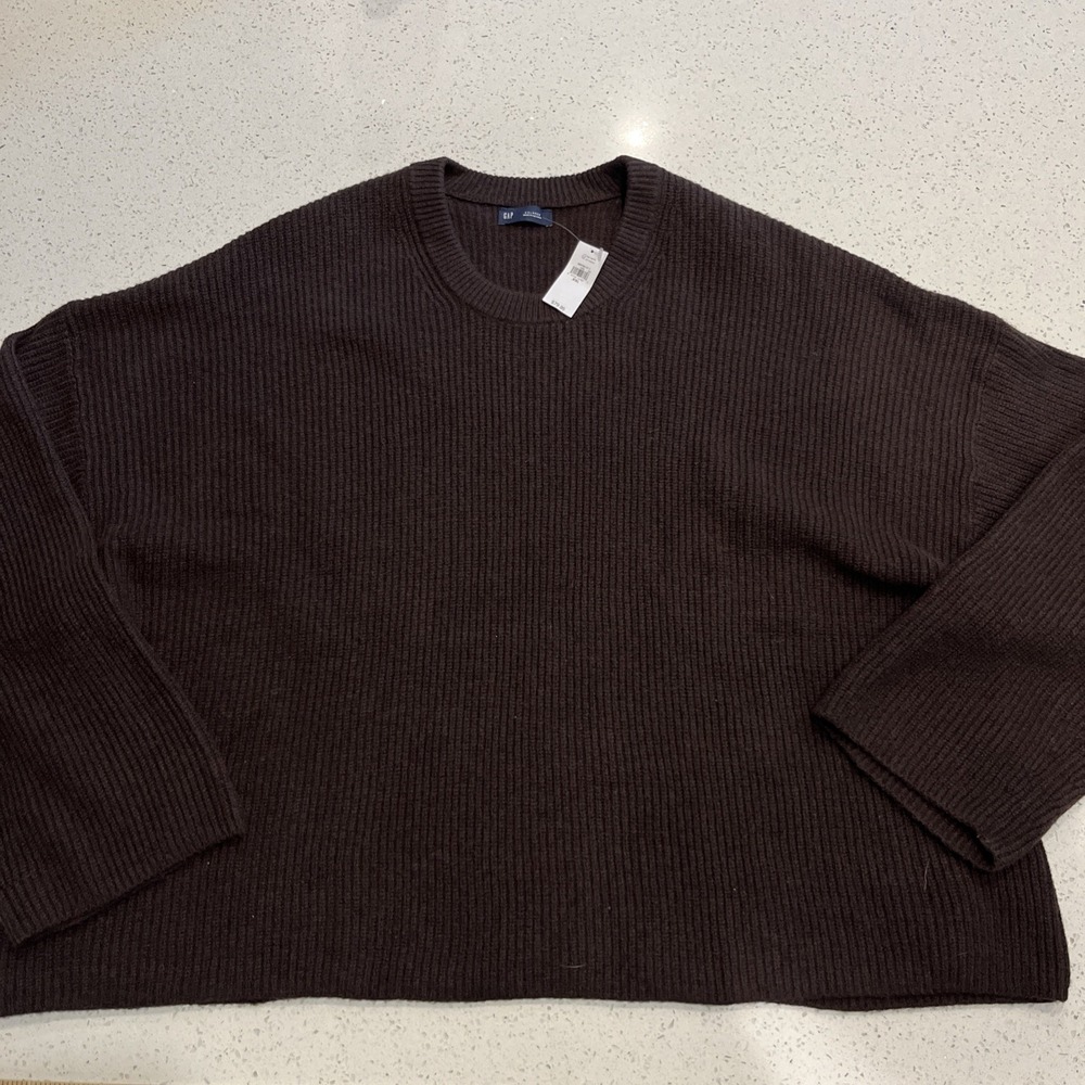 NWT Women's GAP Knit Sweater Size: XXL, Pullover Long Sleeve Casual, Brown
